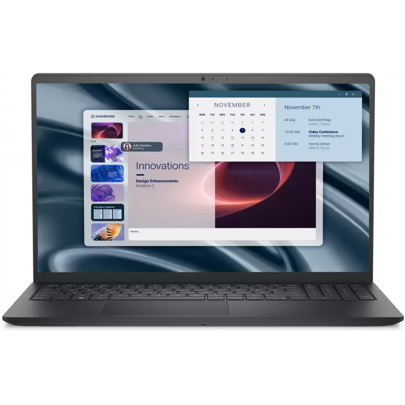 Portátil DELL Pro 15 Essential PV15255 AMD Ryzen™ 5 7520U 39,6 cm (15,6 inch) Full HD 8 GB LPDDR5-SDRAM 512 GB SSD Wi-Fi 5 (802.11ac) Windows 11 Pro alemão preto