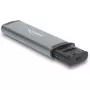 Leitor de cartões DELOCK USB 5 Gbps com ranhuras SD e MicroSD, USB 3.2 Gen 1 Type-A/Type-C, cabo e adaptador, preto/cinzento