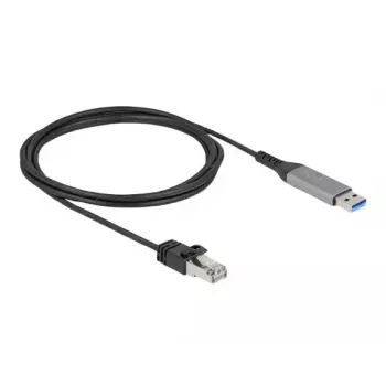 Cabo de rede DELOCK 60756, USB A para RJ-45, 2 m, 10/100/1000Base-T(X), antracite/preto