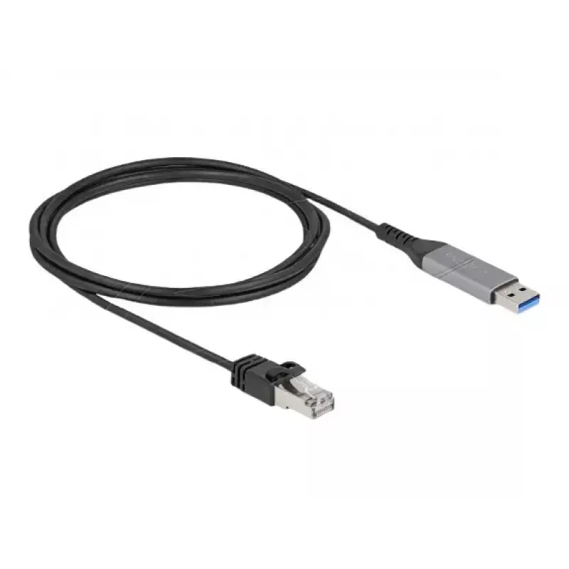 Cabo de rede DELOCK 60756, USB A para RJ-45, 2 m, 10/100/1000Base-T(X), antracite/preto