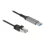 Cabo de rede DELOCK 60756, USB A para RJ-45, 2 m, 10/100/1000Base-T(X), antracite/preto