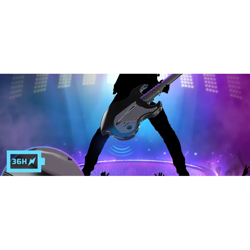 Guitarra PDP Riffmaster preta cinzenta sem fios PC PS4 PS5 bateria 36h