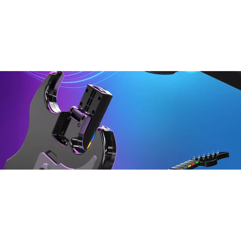 Guitarra PDP Riffmaster preta cinzenta sem fios PC PS4 PS5 bateria 36h