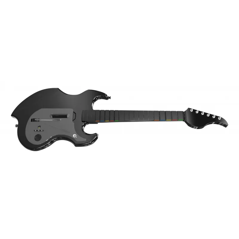 Guitarra PDP Riffmaster preta, cinzenta analógica / digital PC, Xbox One, Xbox Series S, Xbox Series X