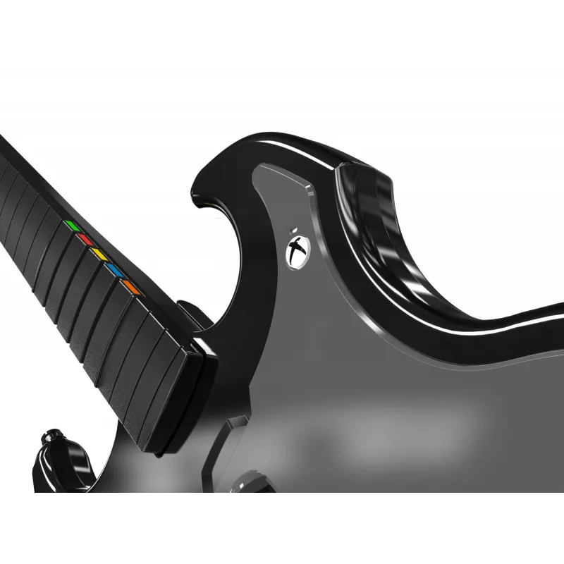 Guitarra PDP Riffmaster preta, cinzenta analógica / digital PC, Xbox One, Xbox Series S, Xbox Series X