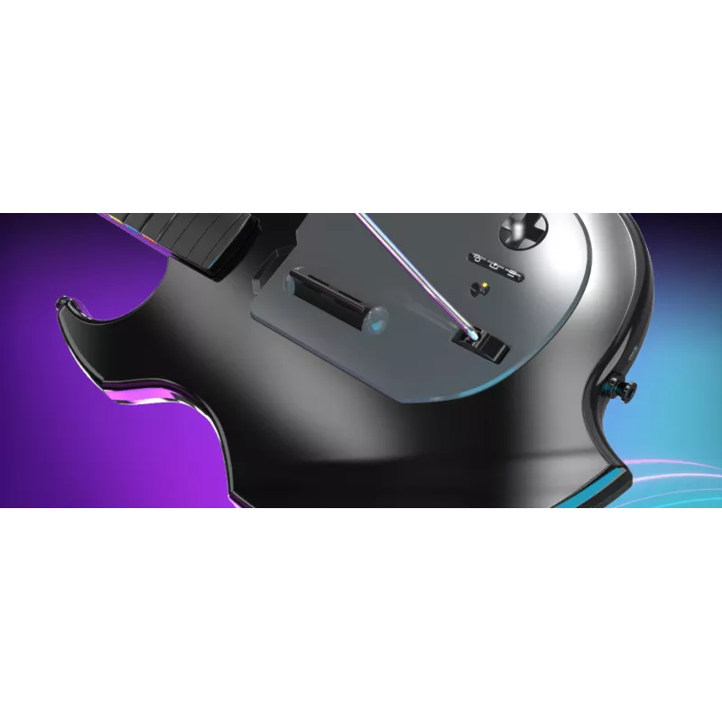 Guitarra PDP Riffmaster preta, cinzenta analógica / digital PC, Xbox One, Xbox Series S, Xbox Series X