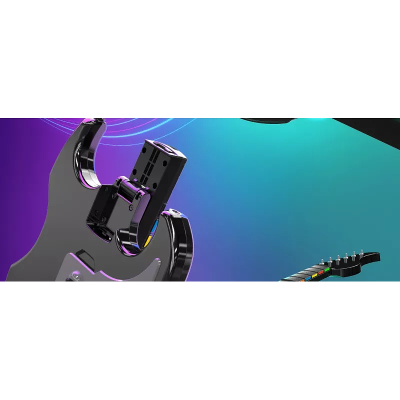 Guitarra PDP Riffmaster preta, cinzenta analógica / digital PC, Xbox One, Xbox Series S, Xbox Series X