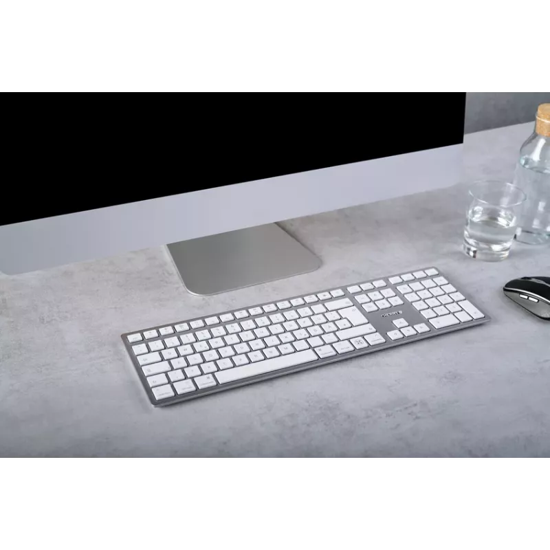 Teclado CHERRY KW 9100 slim FOR MAC universal USB + Bluetooth QWERTY nórdico prateado