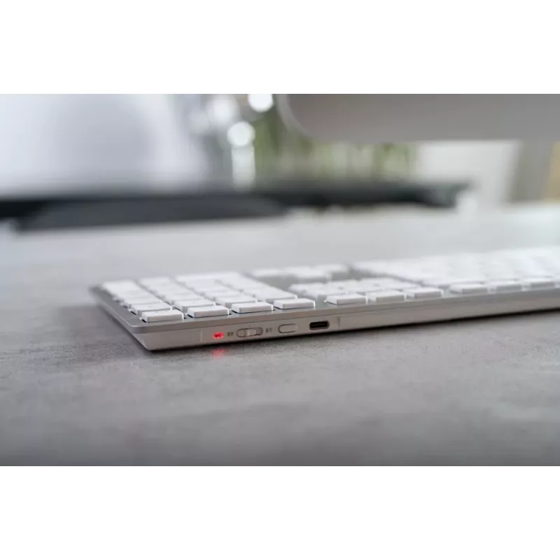 Teclado CHERRY KW 9100 slim FOR MAC universal USB + Bluetooth QWERTY nórdico prateado