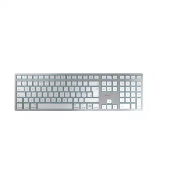 Teclado CHERRY KW 9100 slim FOR MAC universal USB + Bluetooth QWERTY inglês prateado