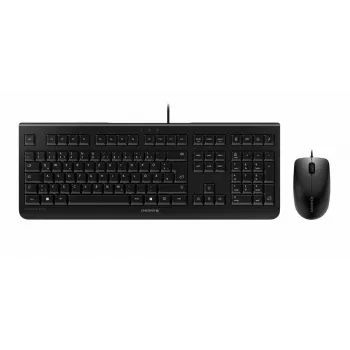 Teclado com fio Cherry CHERRY DC 2000 tamanho completo USB com layout QWERTZ, 109 teclas, cabo de 1,8 m, preto — inclui rato