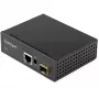 Conversor de suporte de fibra ótica para Ethernet industrial StarTech.com – 10/100/1000 Mbit/s SFP para RJ45/Cat6 – fibra ótica monomodo/multimodo para rede Gigabit de cobre – 12-56V DC – IP-30/ -40 a +75°C