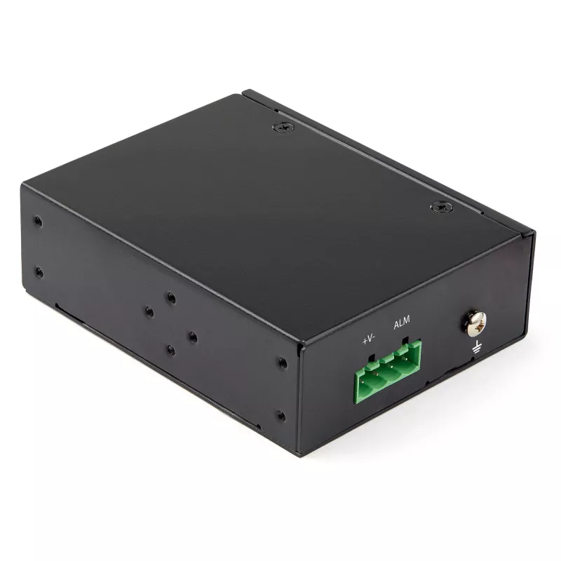 Conversor de suporte de fibra ótica para Ethernet industrial StarTech.com – 10/100/1000 Mbit/s SFP para RJ45/Cat6 – fibra ótica monomodo/multimodo para rede Gigabit de cobre – 12-56V DC – IP-30/ -40 a +75°C