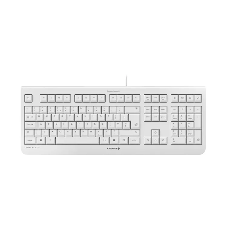 Teclado com fio CHERRY KC 1000, cinzento-claro, USB (QWERTY – UK)