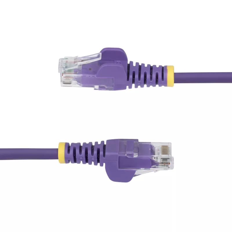 Cabo Ethernet CAT6 fino roxo de 7m StarTech.com, sem patilha, 100W PoE, UTP, LSZH, fio de cobre puro 28AWG, cabo de rede patch RJ45 fino com alívio de tensão, testado individualmente