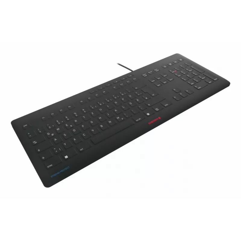 Contour Design STREAM PROTECT, tamanho completo (100%), com fios, USB, tecnologia de interruptores tesoura, QWERTY, preto