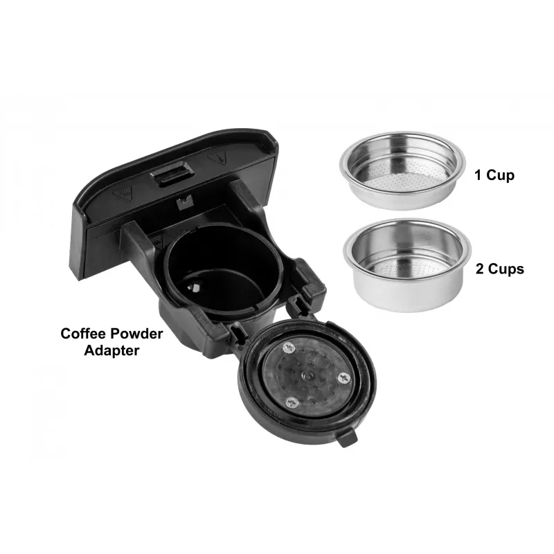 TORNADO TCM7042-GS | máquina de café multikaps 5 em 1, máquina de café de cápsulas, 1,5 L, cápsulas de café, café moído, 1350 W, preto