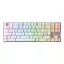 Teclado gaming sem fios CHERRY MX 8.2 Pro TMR — tenkeyless, QWERTZ alemão, USB + RF + Bluetooth, RGB, prateado/branco