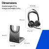 HP Poly Voyager Focus 2-M USB-C-C headset adaptador USB-C/A estação de carregamento