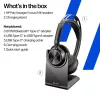 HP Poly Voyager Focus 2-M USB-C-C headset adaptador USB-C/A estação de carregamento