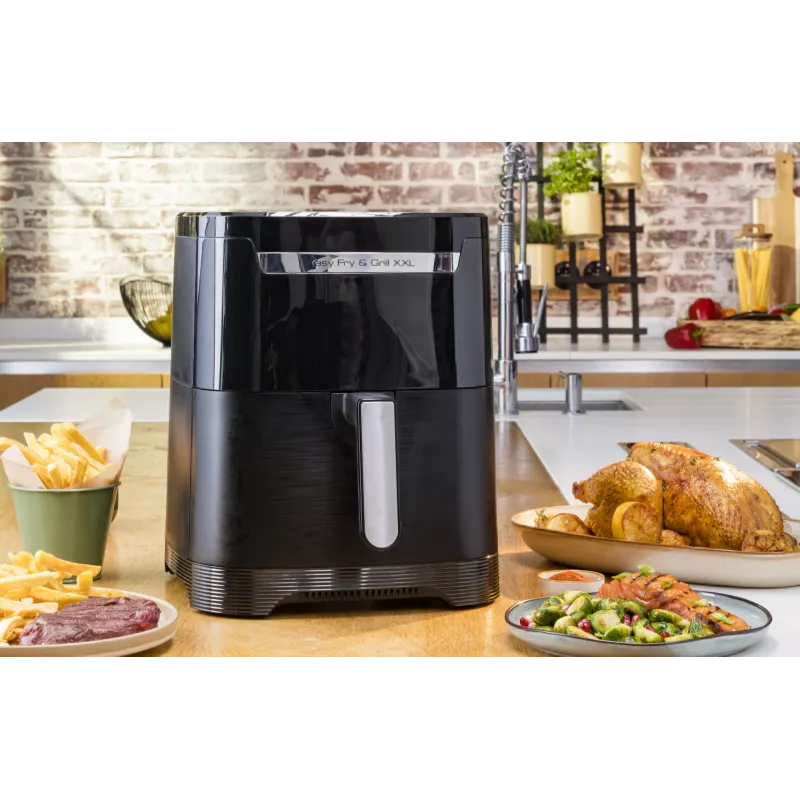 Fritadeira de ar quente Tefal Easy Fry & Grill EY8018 6,5 L 1,5 kg 1830 W ecrã tátil LCD preto máquina vertical