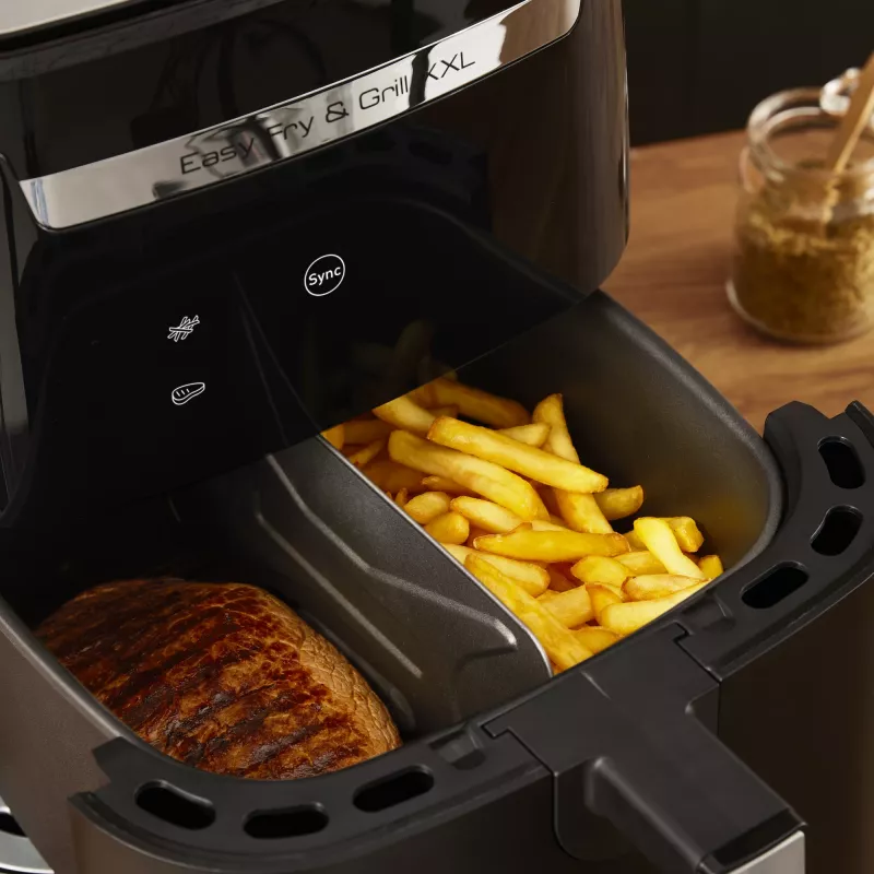 Fritadeira de ar quente Tefal Easy Fry & Grill EY8018 6,5 L 1,5 kg 1830 W ecrã tátil LCD preto máquina vertical