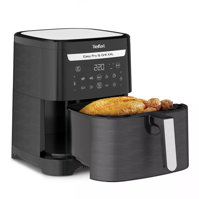 Fritadeira de ar quente Tefal Easy Fry & Grill EY8018 6,5 L 1,5 kg 1830 W ecrã tátil LCD preto máquina vertical