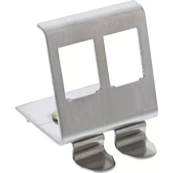 Suporte Keystone InLine para calha DIN, 2 portas, metal
