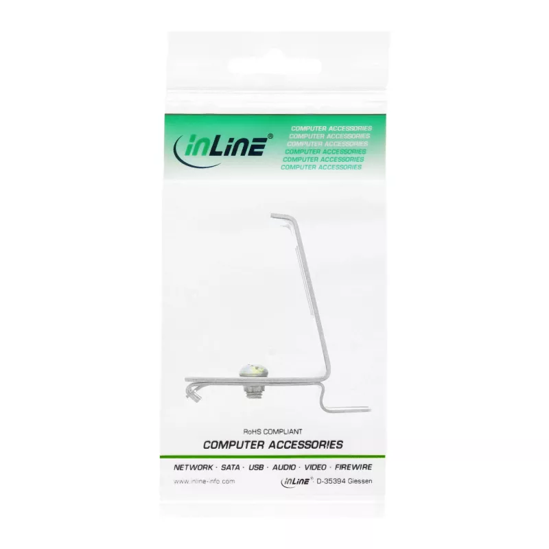 Suporte Keystone InLine para calha DIN, 2 portas, metal