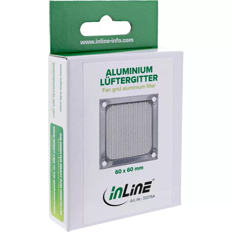 Grelha para ventoinha com filtro de alumínio InLine 33376A