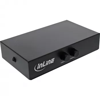 Comutador USB 2.0 InLine manual, dispositivo USB-A para 2 computadores, 75 mm, 115 mm, 25 mm, 128 g, 75 x 115 x 25 mm, 90 mm