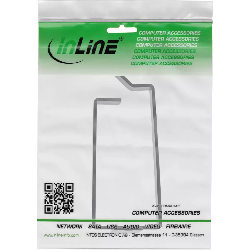 Organizador de cabos InLine 19110T metal 44,4×102,8×80 mm preto, universal