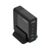 Carregador de dispositivos móveis Sitecom CH-1004 — Carregador universal AC de interior, entrada 100–240V, saída até 20V, 3× USB-C, preto