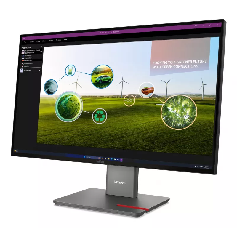 Monitor Lenovo ThinkVision P27Q-40, 68,6 cm (27 polegadas), 2560 x 1440 píxeis, Quad HD, LED, 6 ms, preto