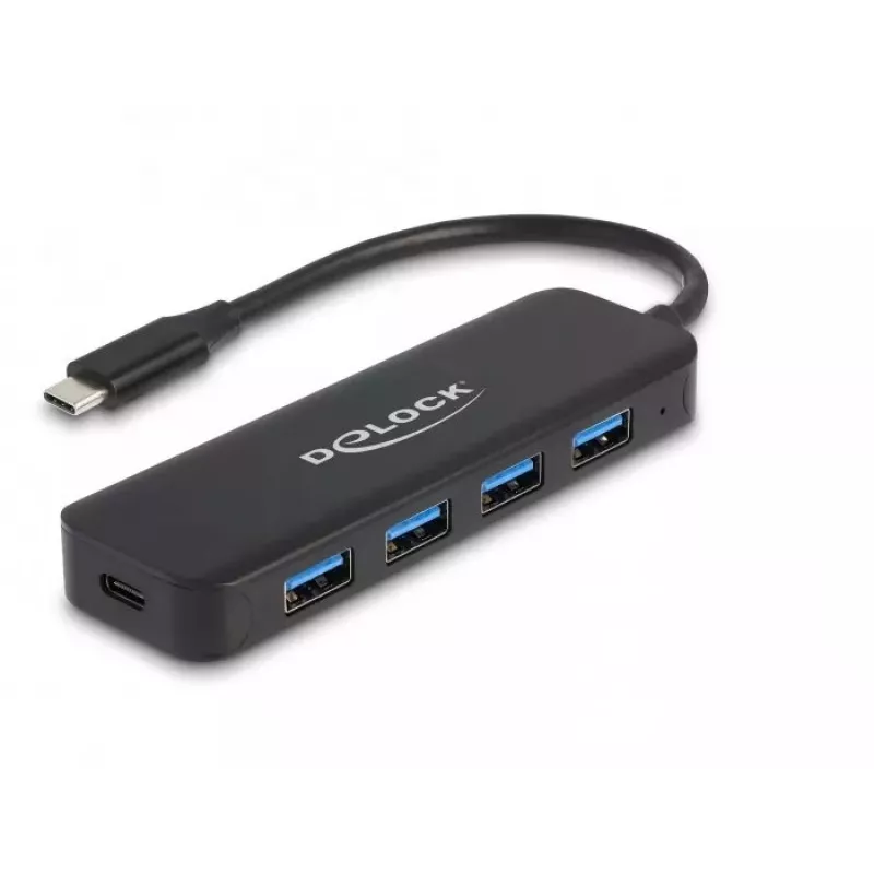 Hub USB 3.2 Gen 1 Type-C DeLOCK 64170 5000 Mbit/s preto