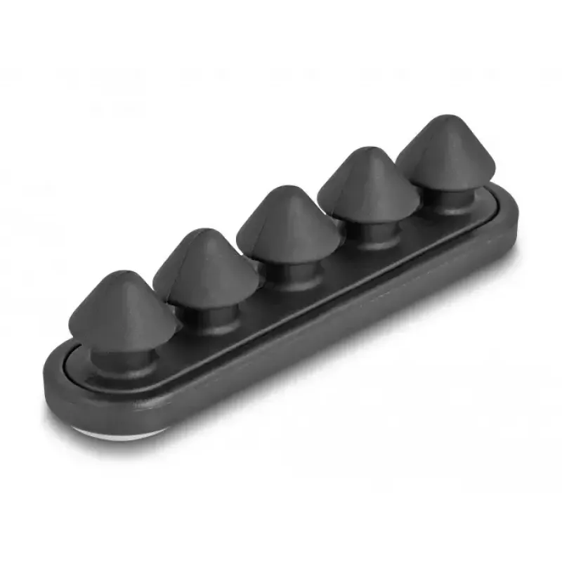 Suporte para cabos DeLOCK 18444 preto autoadesivo 5 passagens conjunto com 2 unid.