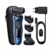 Máquina de barbear Braun Series 6 61-B1500s com aparador azul