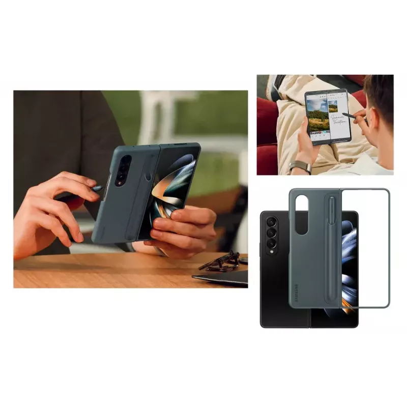 Capa para telemóvel Samsung EF-OF93PCBEGWW para Galaxy Z Fold4, preta, com suporte de mesa