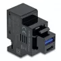 Módulo keystone DELOCK 41482 com ligações USB-C e USB-A, plano, preto