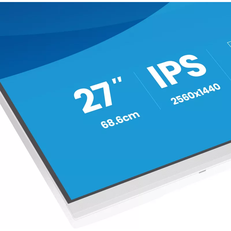 Monitor LED 27 polegadas IIYAMA ProLite XB2797QSU-W1 IPS Quad HD (2560x1440), ângulo de visão de 178°, hub USB 3.2, altifalantes, VESA, altura ajustável, branco