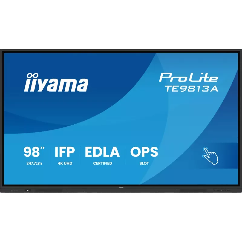 Ecrã plano interativo IIYAMA TE9813A-B2AG 97,5 polegadas (2,48 m) 4K Ultra HD 500 cd/m² Wi‑Fi Android 24/7 preto