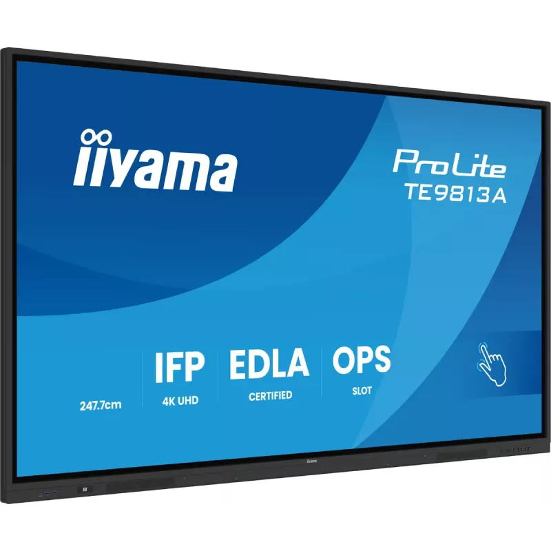 Ecrã plano interativo IIYAMA TE9813A-B2AG 97,5 polegadas (2,48 m) 4K Ultra HD 500 cd/m² Wi‑Fi Android 24/7 preto