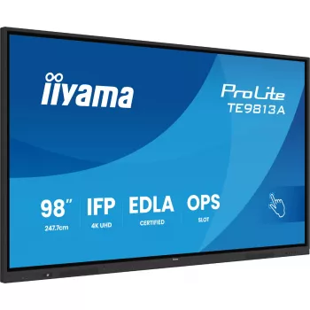 Ecrã plano interativo IIYAMA TE9813A-B2AG 97,5 polegadas (2,48 m) 4K Ultra HD 500 cd/m² Wi‑Fi Android 24/7 preto
