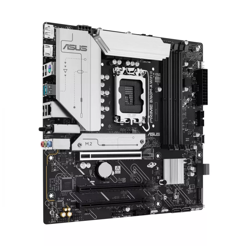 Placa-mãe ASUS PRIME B760M-A WIFI II, micro ATX, Intel B760, LGA 1700, DDR5, 4 slots DIMM, até 256 GB, Wi-Fi 6E, Ethernet 2,5Gb