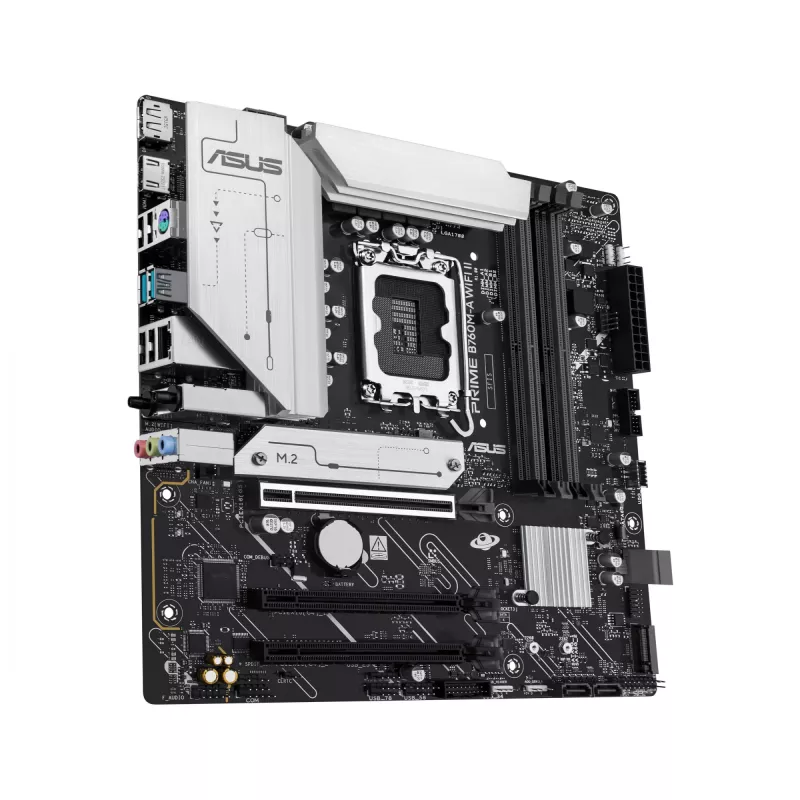 Placa-mãe ASUS PRIME B760M-A WIFI II, micro ATX, Intel B760, LGA 1700, DDR5, 4 slots DIMM, até 256 GB, Wi-Fi 6E, Ethernet 2,5Gb