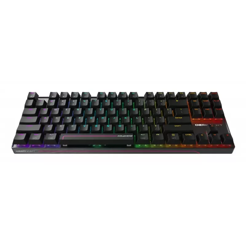 Teclado gaming mecânico Cherry MX 8.2 Pro TMR Wireless Tenkeyless 88 teclas RGB USB + RF + Bluetooth QWERTY US International Preto