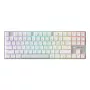 Teclado gaming sem fios Cherry MX 8.2 Pro TMR – Tenkeyless 88 teclas, USB + RF + Bluetooth, switches mecânicos magnéticos, RGB, Prateado/Branco