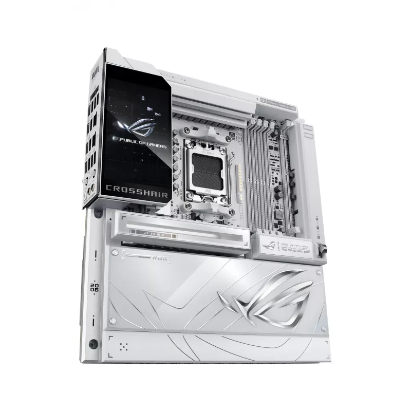 Placa-mãe ASUS ROG CROSSHAIR X870E GLACIAL — AMD X870E, Socket AM5, E-ATX, DDR5, até 256 GB, Wi‑Fi 7, Ethernet 10Gb