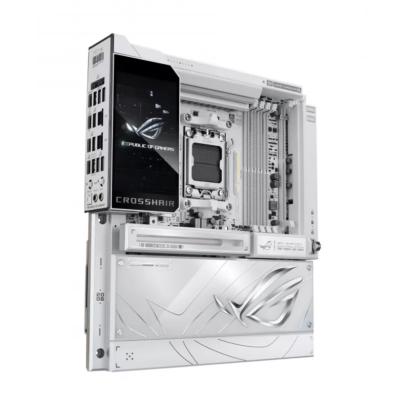 Placa-mãe ASUS ROG CROSSHAIR X870E GLACIAL — AMD X870E, Socket AM5, E-ATX, DDR5, até 256 GB, Wi‑Fi 7, Ethernet 10Gb