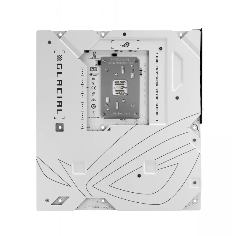Placa-mãe ASUS ROG CROSSHAIR X870E GLACIAL — AMD X870E, Socket AM5, E-ATX, DDR5, até 256 GB, Wi‑Fi 7, Ethernet 10Gb